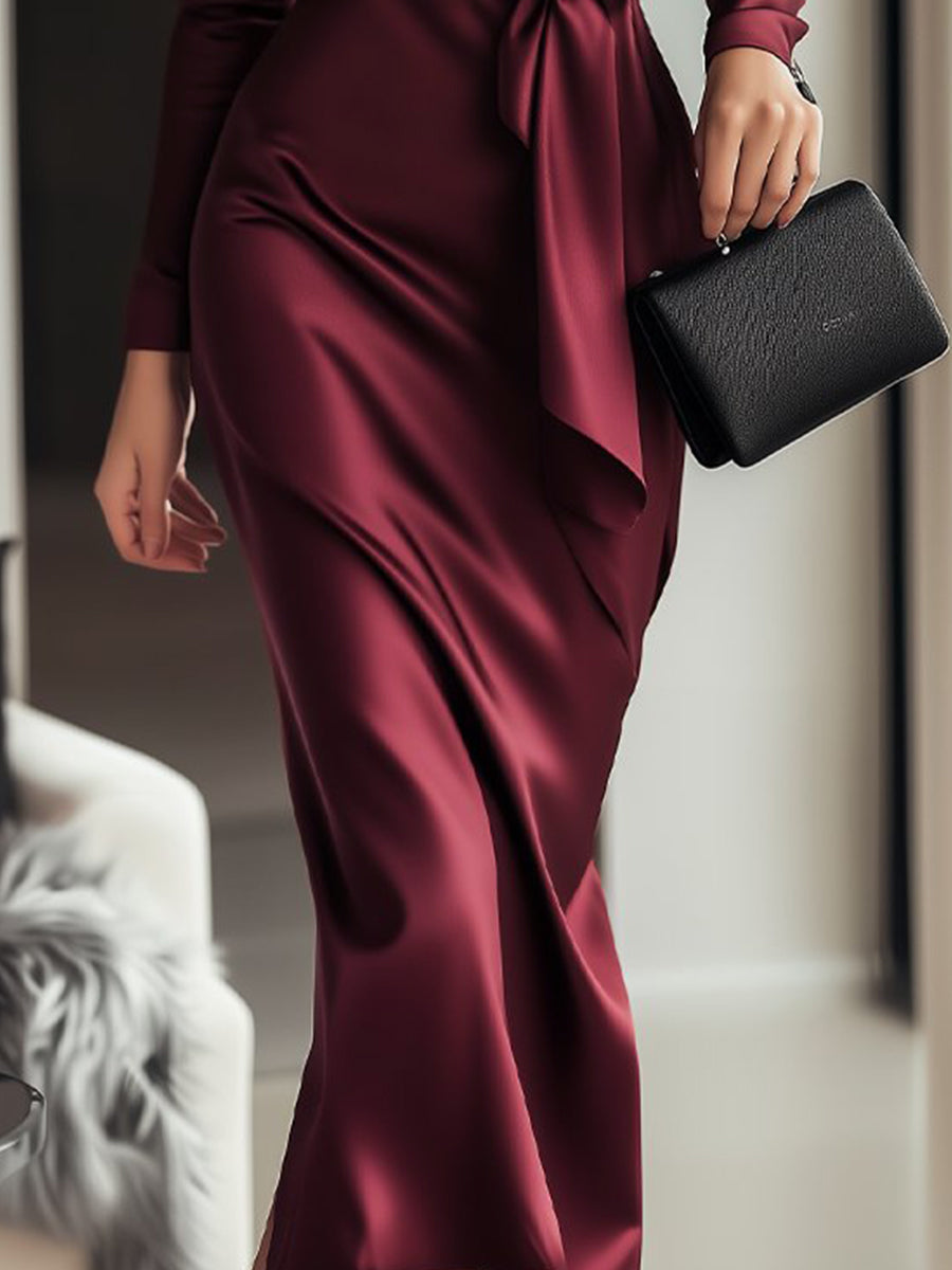 Louise | Robe Portefeuille Satinée