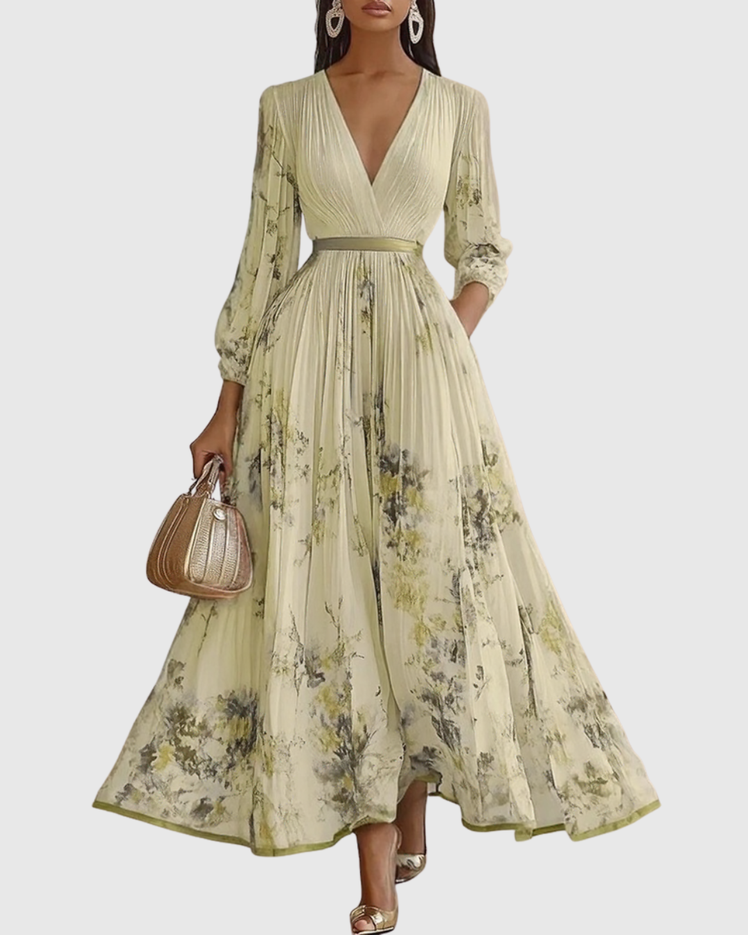 Rowella | Robe Maxi Plissée Élégante