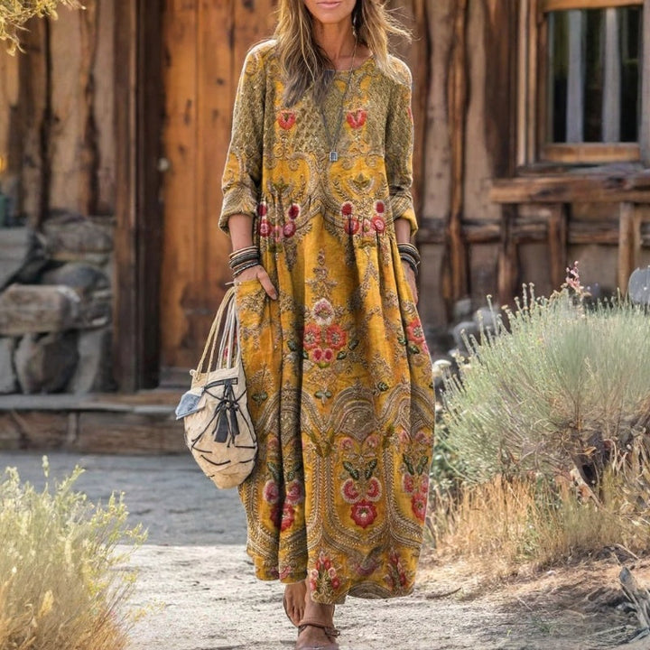 Gabrielle | Robe décontractée à manches longues inspirée vintage