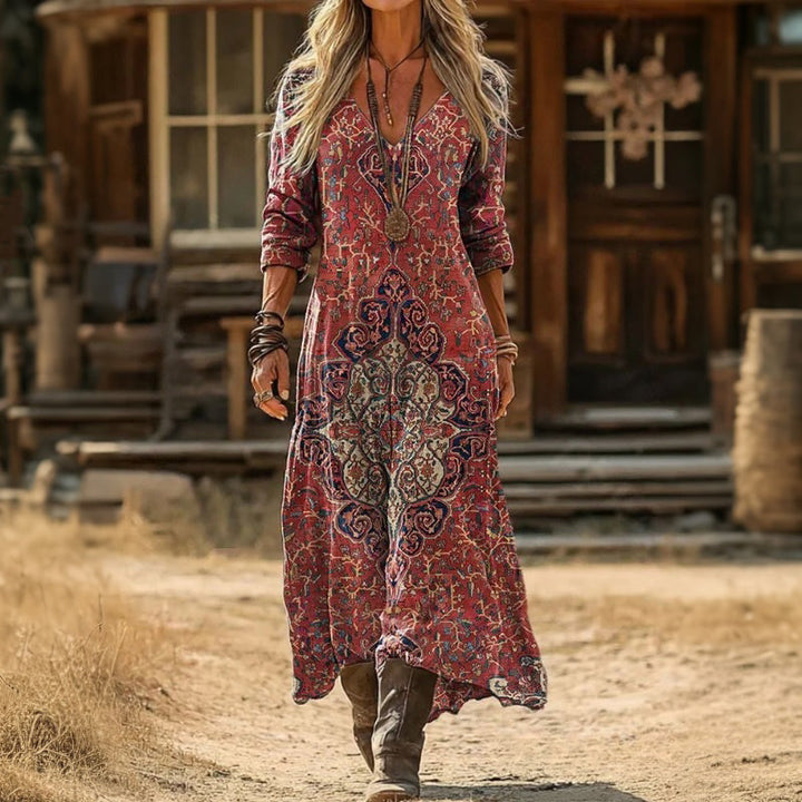 Élise | Robe décontractée à manches longues inspirée du vintage