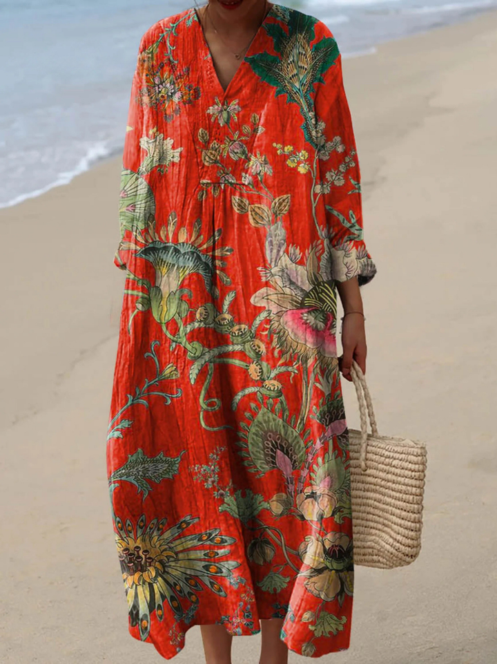 Margaux | Robe imprimée vintage florale pour femmes