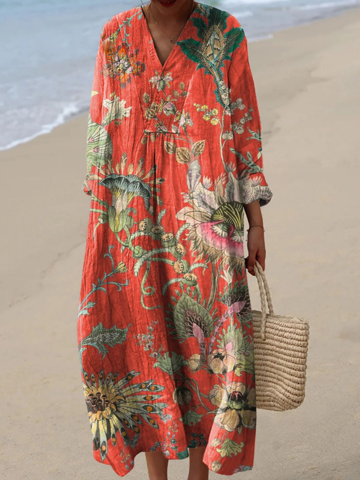 Margaux | Robe imprimée vintage florale pour femmes
