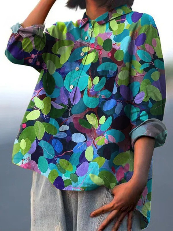 Adriana | Chemise Casual Imprimée Art Forêt d'Été pour Femmes