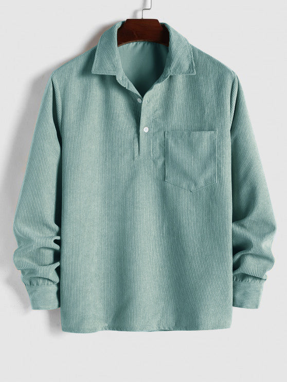 Robert | Chemise Manches Longues Demi-boutons Pour Homme