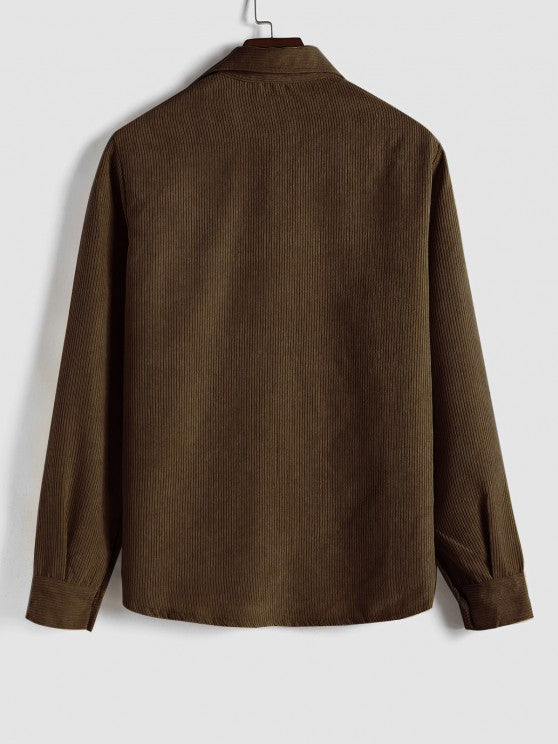 Robert | Chemise Manches Longues Demi-boutons Pour Homme