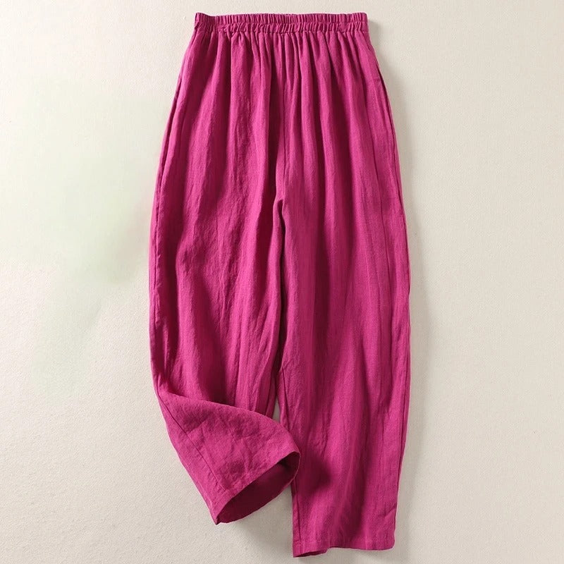 Amalia | Pantalon fluide en coton et lin