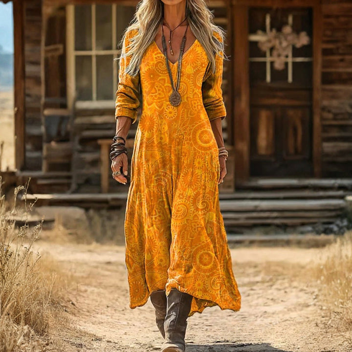 Clemence | Robe décontractée à manches longues inspirée vintage