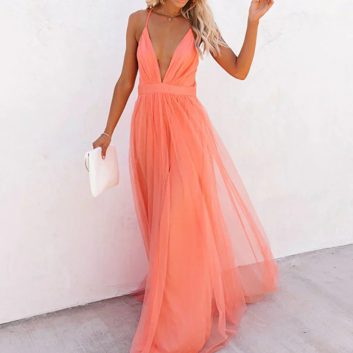 Darlène | Robe Maxi Lumière Corail
