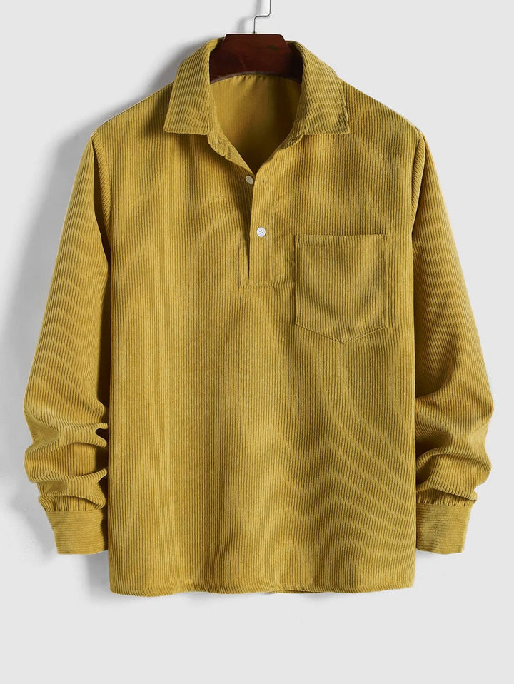 Robert | Chemise Manches Longues Demi-boutons Pour Homme