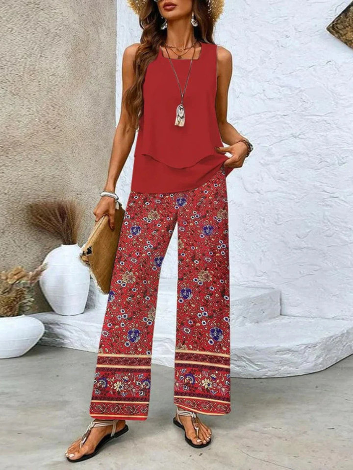 Orianna | Ensemble Haut Sans Manches et Pantalons Larges
