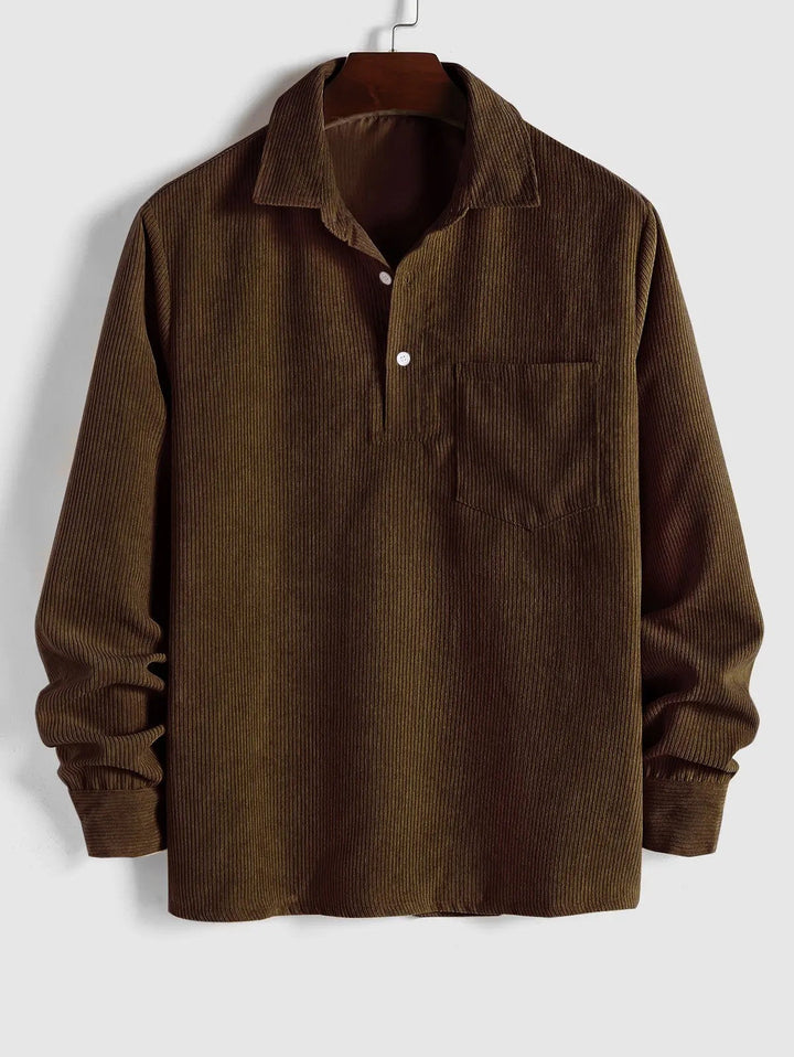 Robert | Chemise Manches Longues Demi-boutons Pour Homme