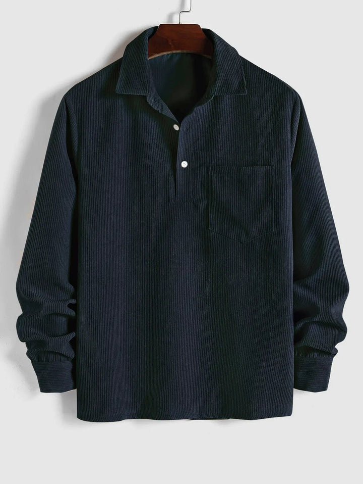 Robert | Chemise Manches Longues Demi-boutons Pour Homme