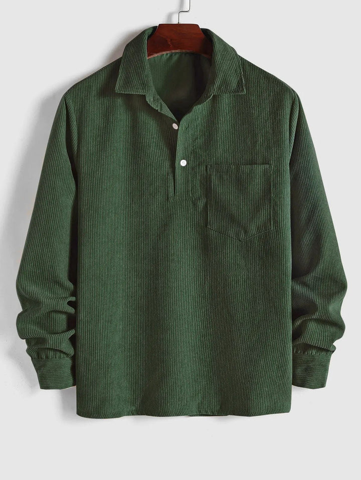 Robert | Chemise Manches Longues Demi-boutons Pour Homme