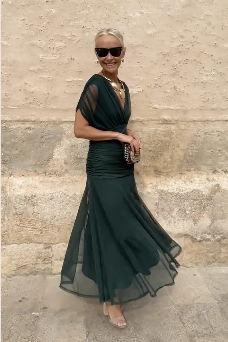 Aimée │ Robe Maxi de Fête Élégante à Décolleté en V
