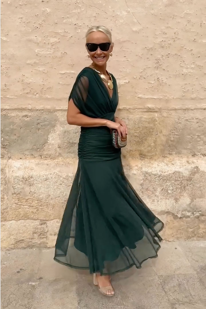 Aimée │ Robe Maxi de Fête Élégante à Décolleté en V
