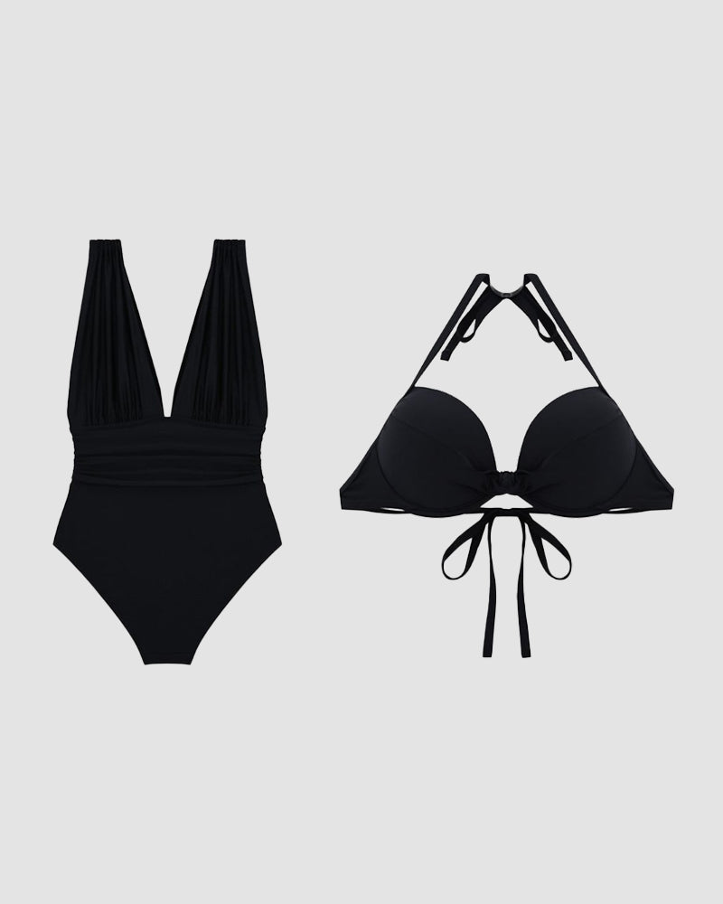 Maya | Maillot de bain sculptant luxueux avec décolleté en V profond