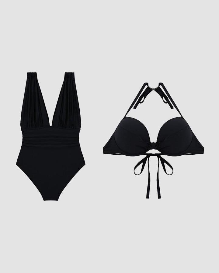 Maya | Maillot de bain sculptant luxueux avec décolleté en V profond