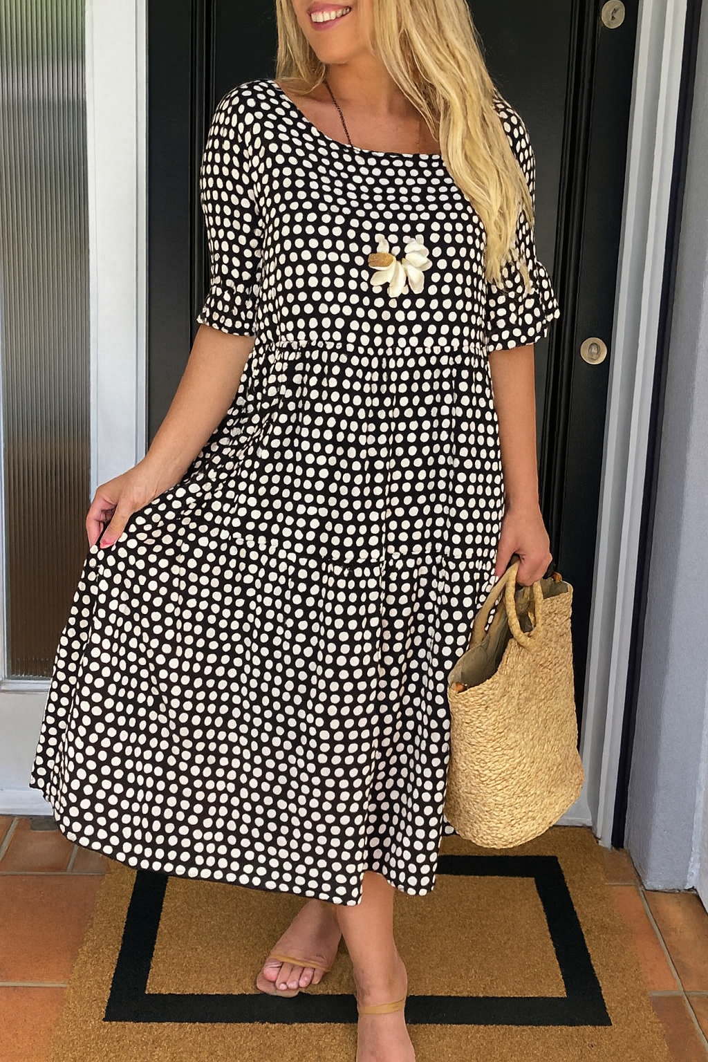Zamira | Robe Midi à Manches Courtes