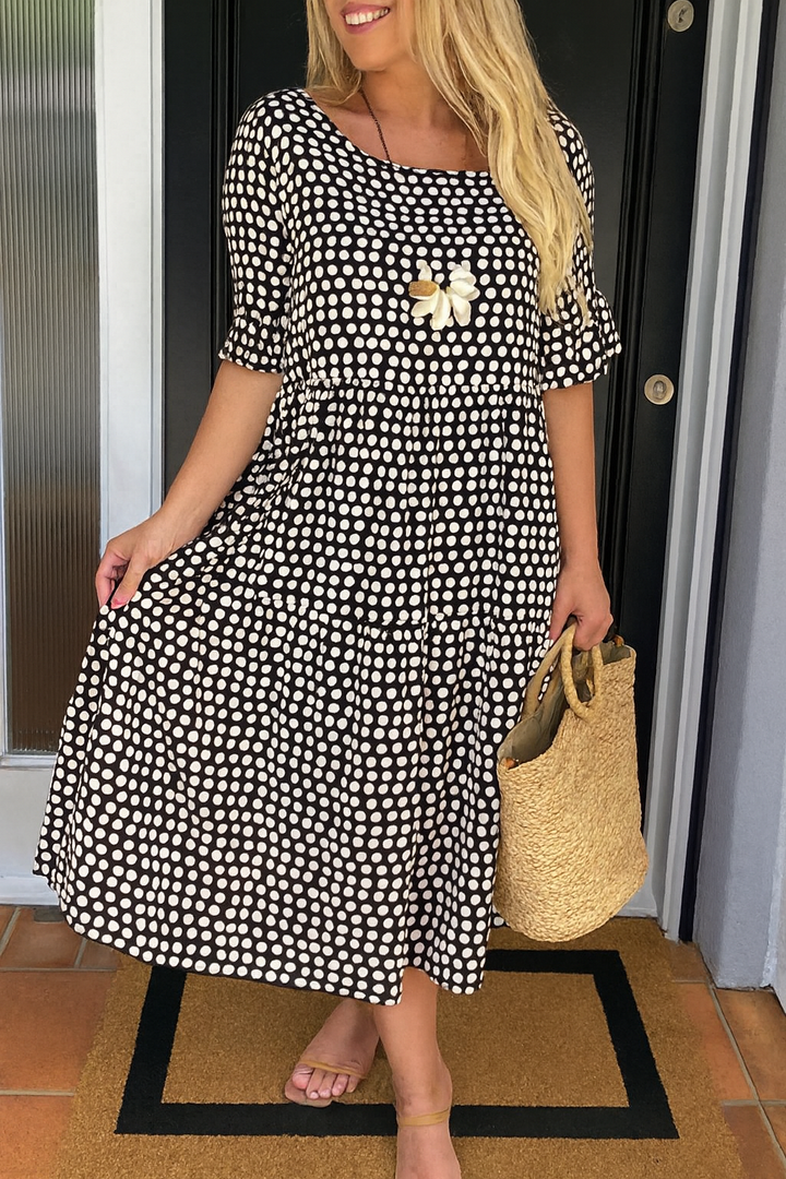Zamira | Robe Midi à Manches Courtes