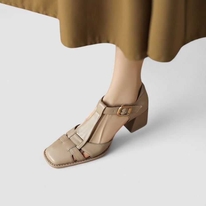 Eulalie | Talons Bloc T-Strap Orthopédiques