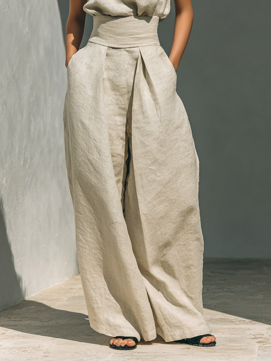 Amara | Ensemble minimaliste blouse et pantalon fluide