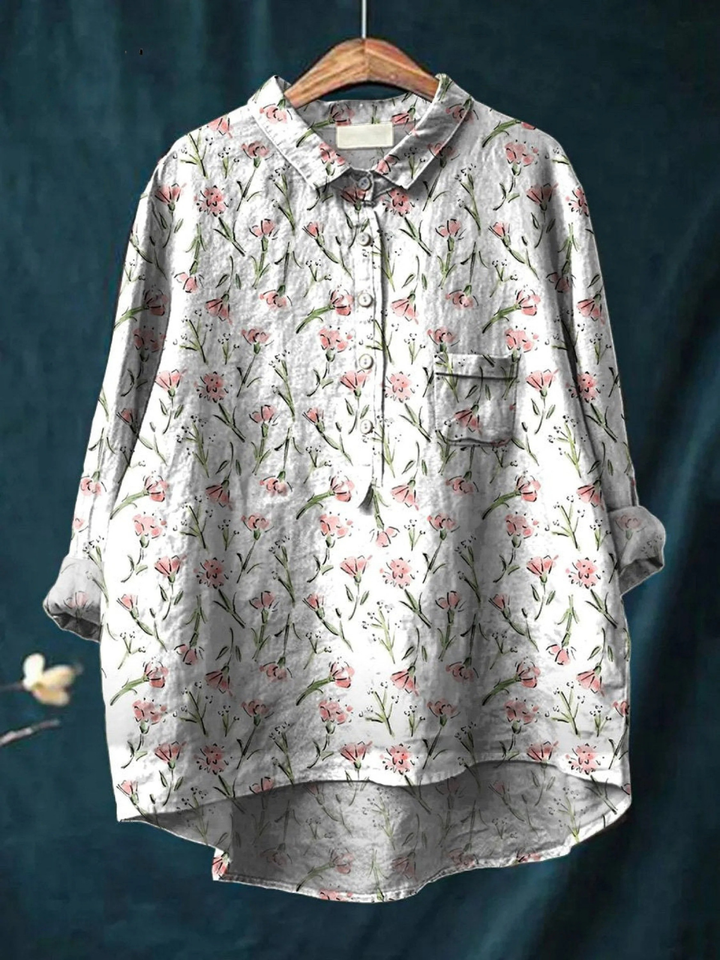Hadley | Chemise Casual Femme Imprimée à Motif Floral Printanier Rose