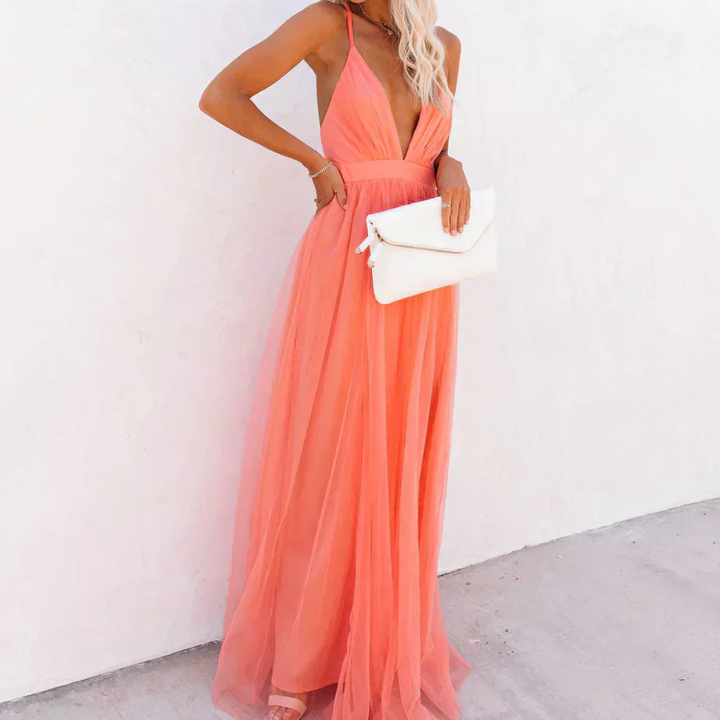 Darlène | Robe Maxi Lumière Corail