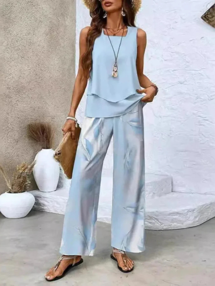Orianna | Ensemble Haut Sans Manches et Pantalons Larges