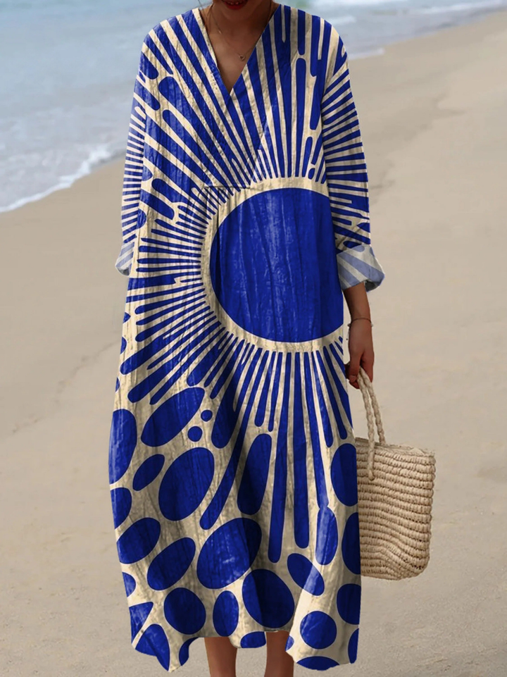 Vitoria | Robe Femme Imprimée en Art Géométrique Moderne