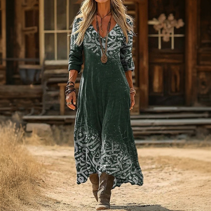 Sophie | Robe décontractée à manches longues inspirée du vintage