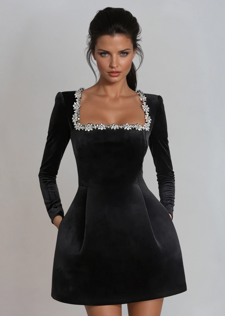 Sarah | Robe Mini En Velours
