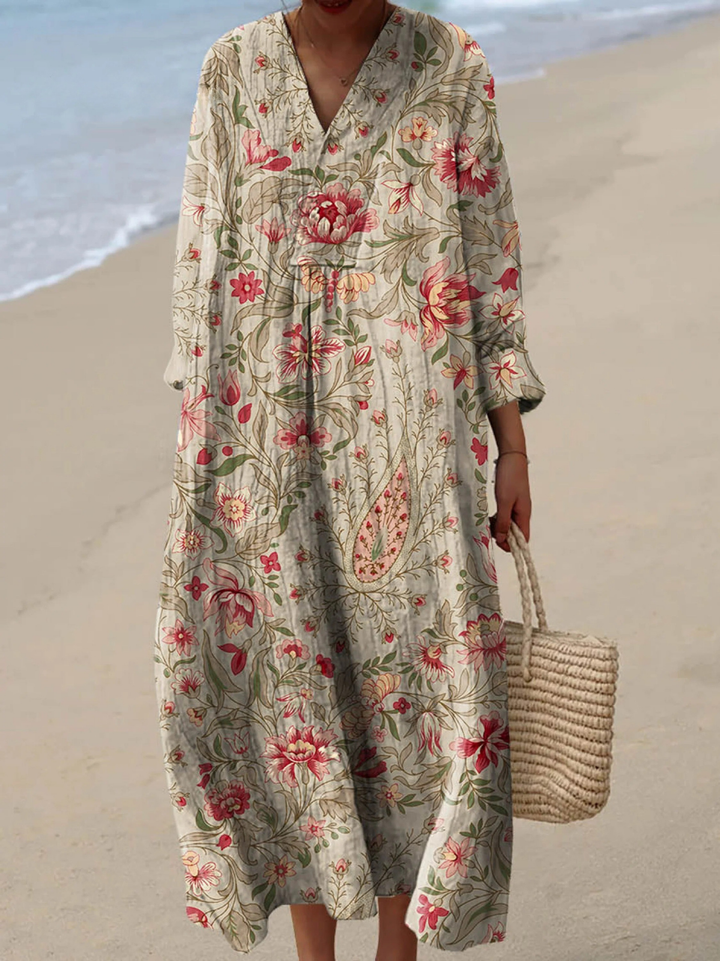 Quilla | Robe d'art floral vintage pour femmes