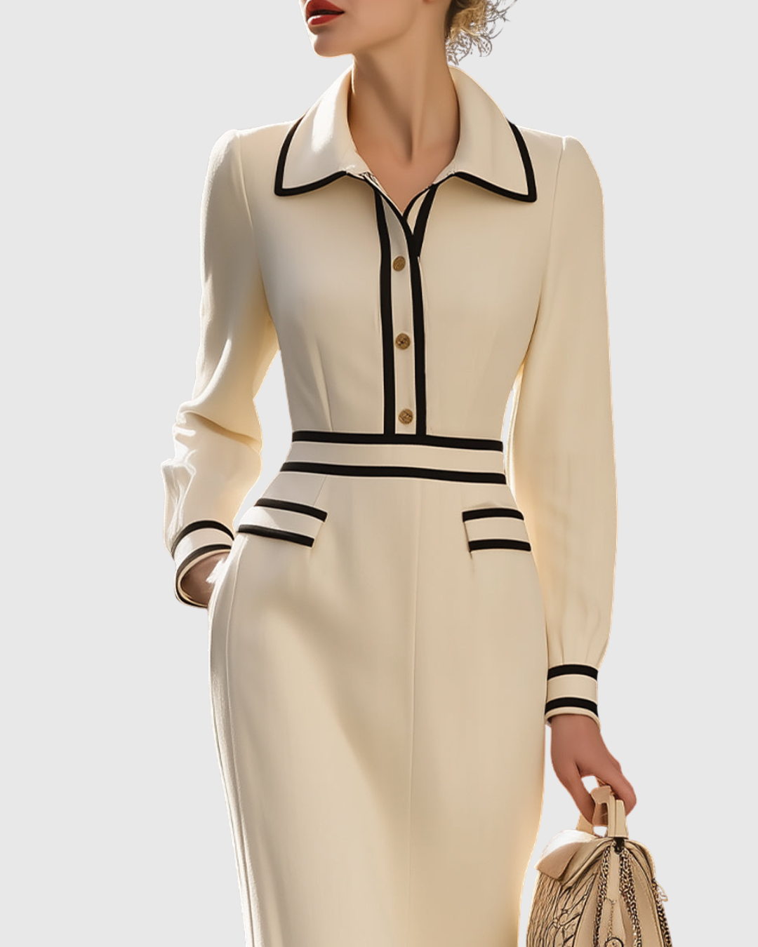 Aderyn | Robe Midi Sur Mesure Avec Détails Bouton