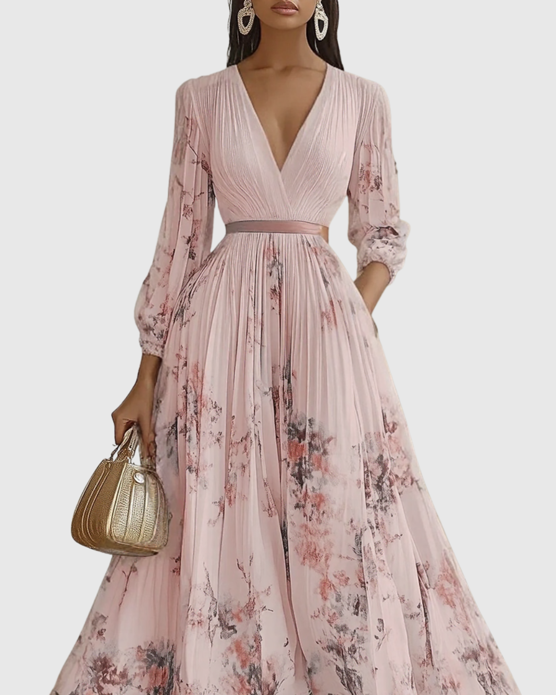 Rowella | Robe Maxi Plissée Élégante