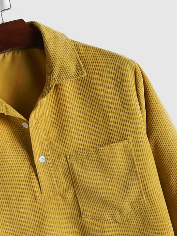 Robert | Chemise Manches Longues Demi-boutons Pour Homme