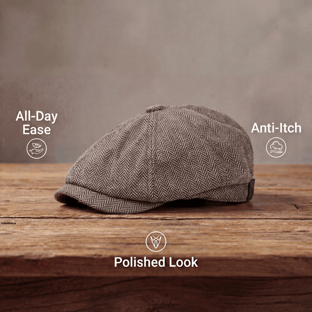 Nestor | Casquette en Laine Herringbone