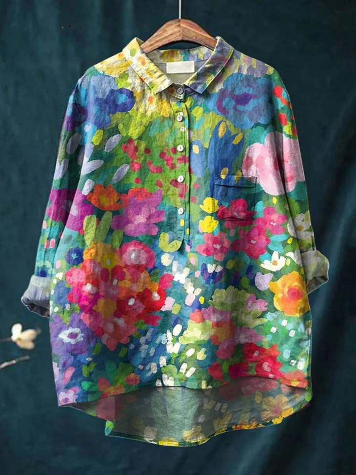 Jasimne | Chemise décontractée vintage florale pour femmes