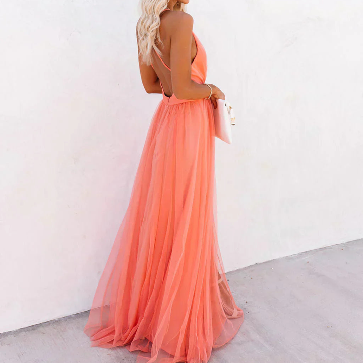 Darlène | Robe Maxi Lumière Corail