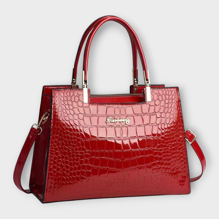 Léa | Sac à main en cuir croco brillant