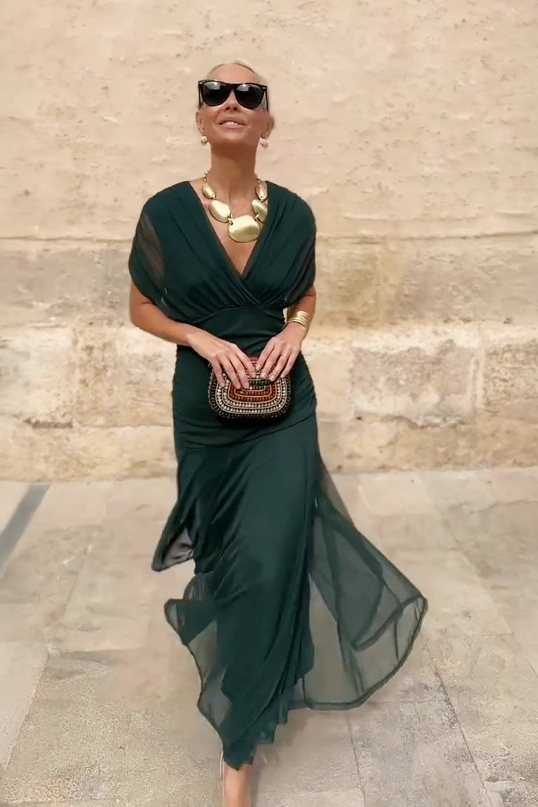 Aimée │ Robe Maxi de Fête Élégante à Décolleté en V