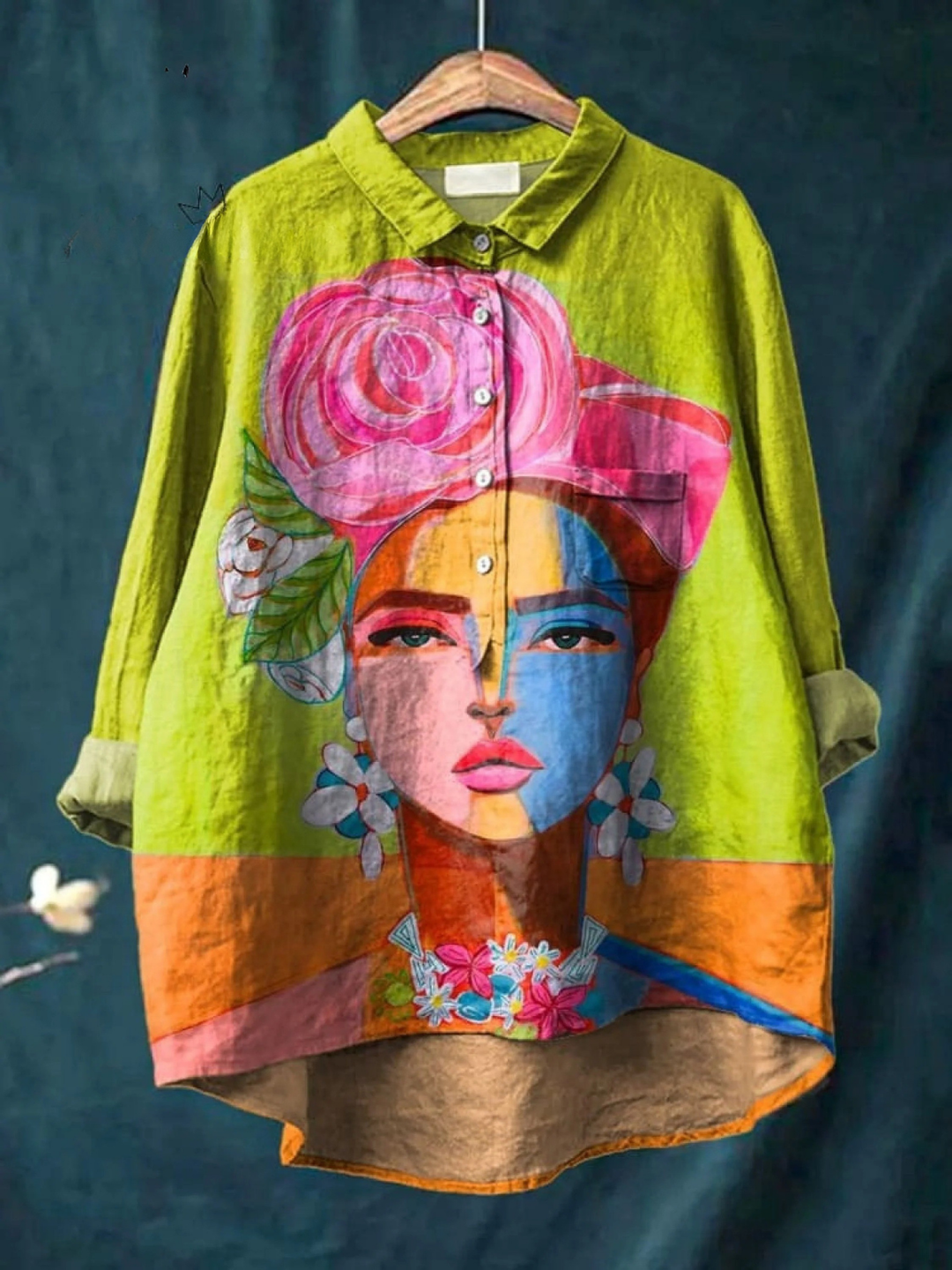 Eugen | T-shirt décontracté imprimé portrait de Freda en peinture à l'huile