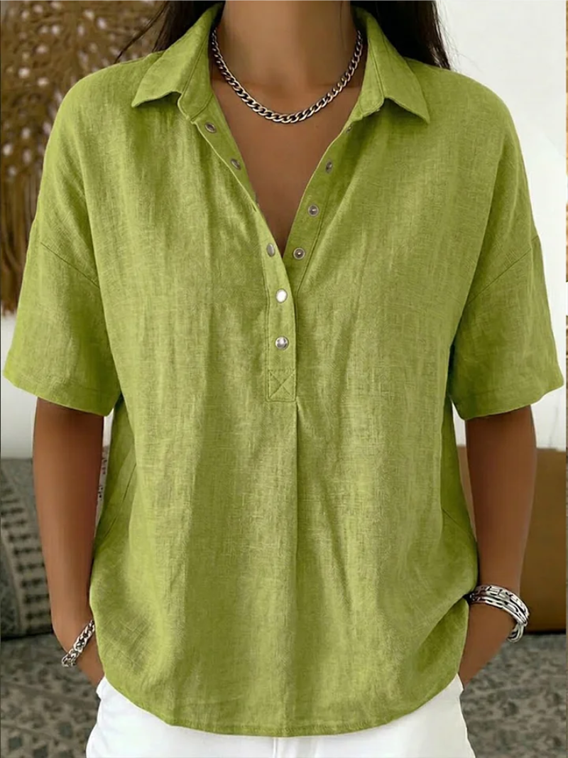 Tifanie | Blouse avec col et détail de bouton