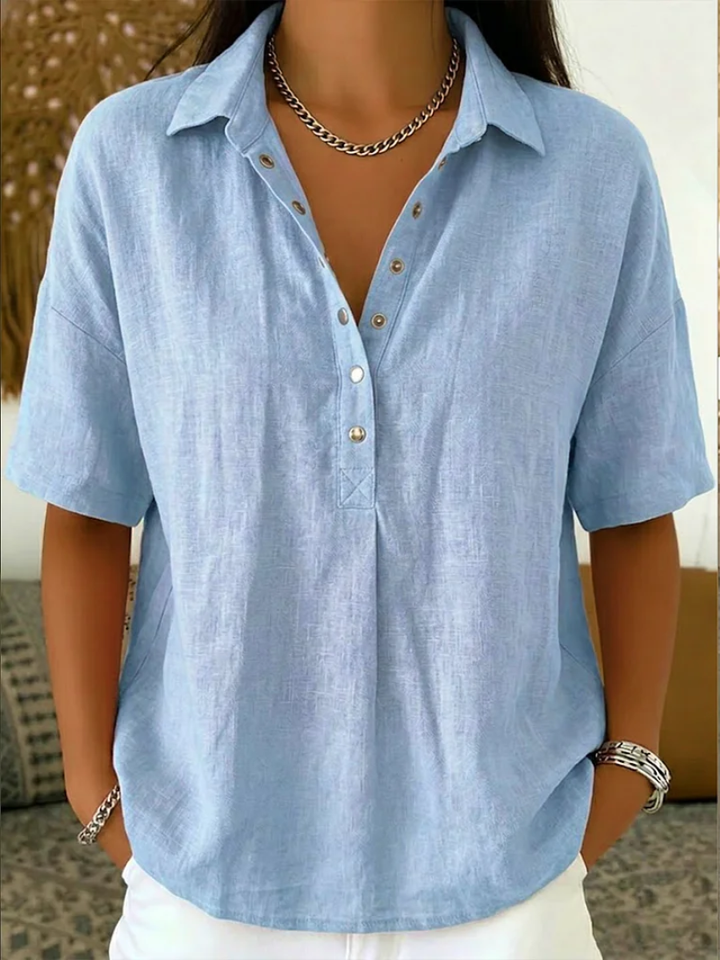 Tifanie | Blouse avec col et détail de bouton