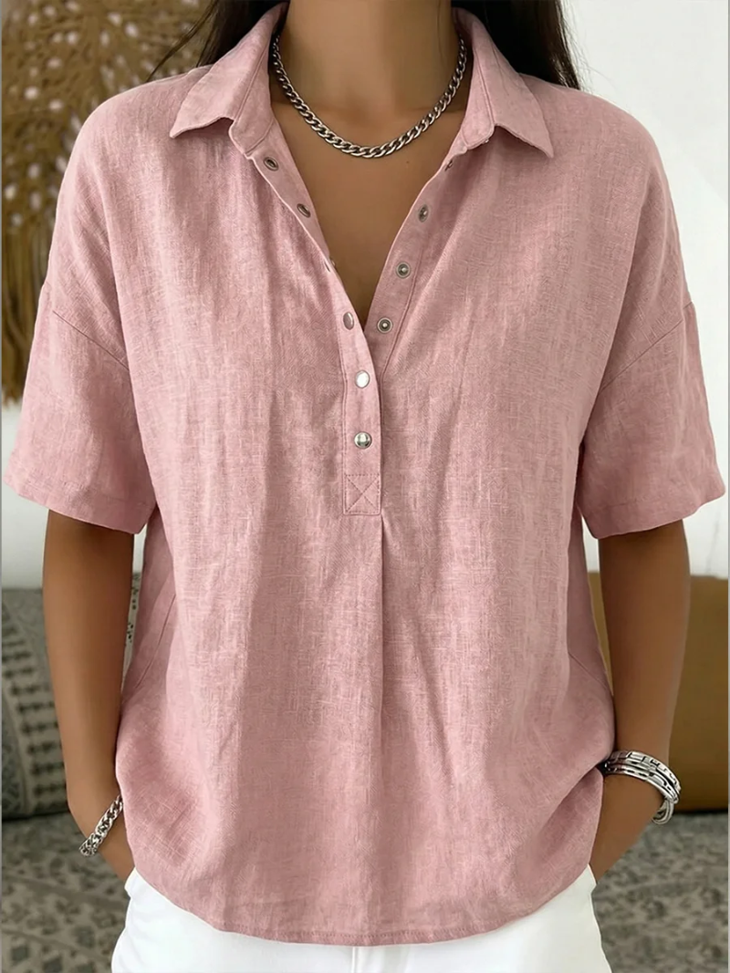 Tifanie | Blouse avec col et détail de bouton