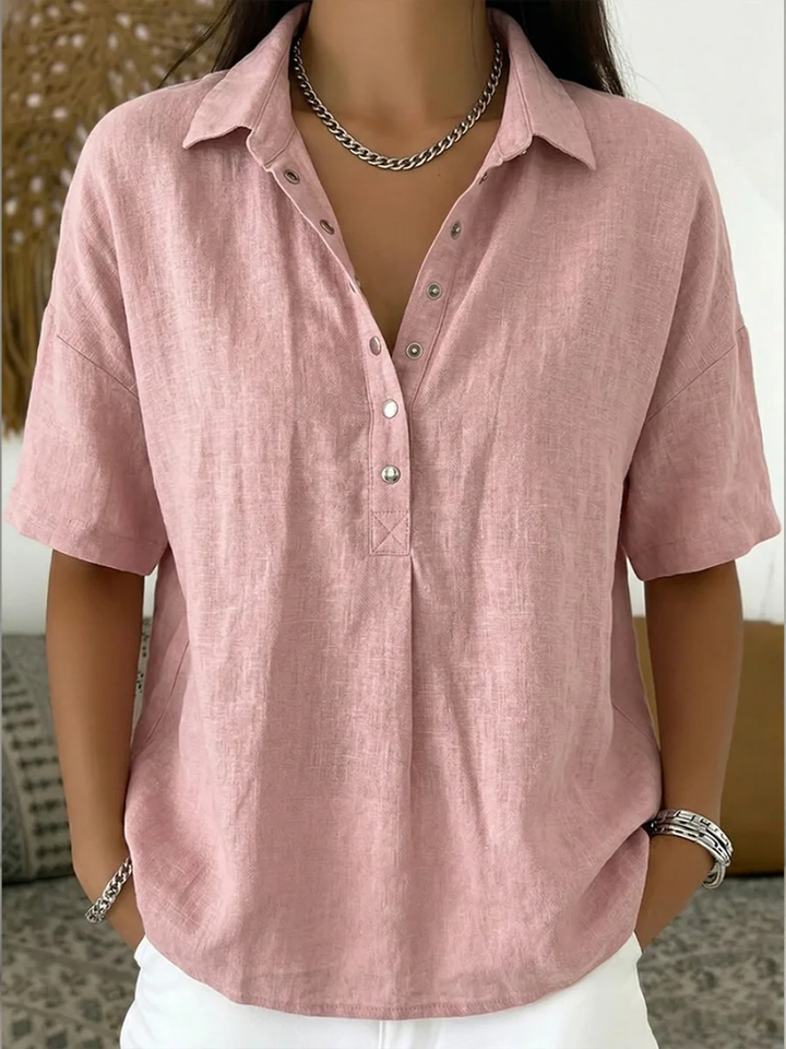 Tifanie | Blouse avec col et détail de bouton