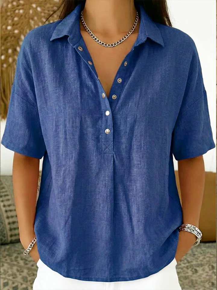 Tifanie | Blouse avec col et détail de bouton