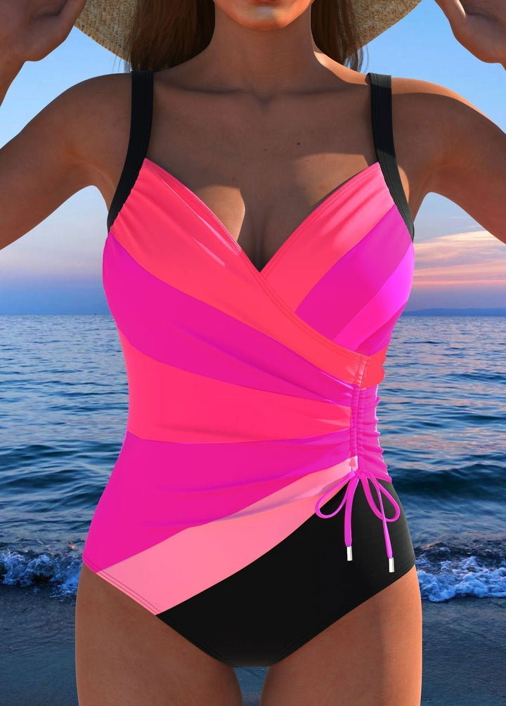 Lia | Maillot de bain luxueux à encolure croisée avec imprimé coloré