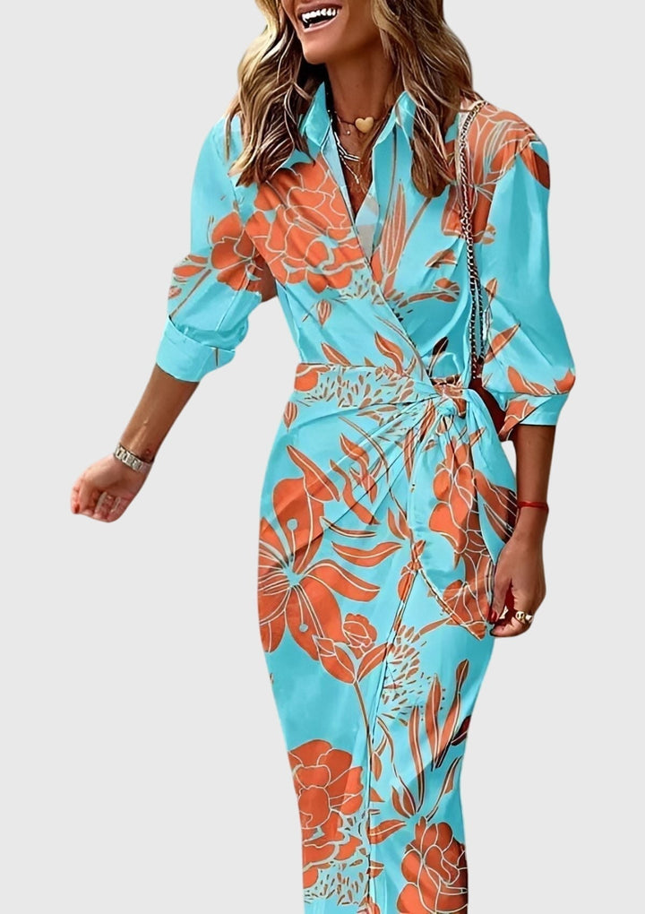 Everly | Robe Enveloppante Élégante Avec Imprimé
