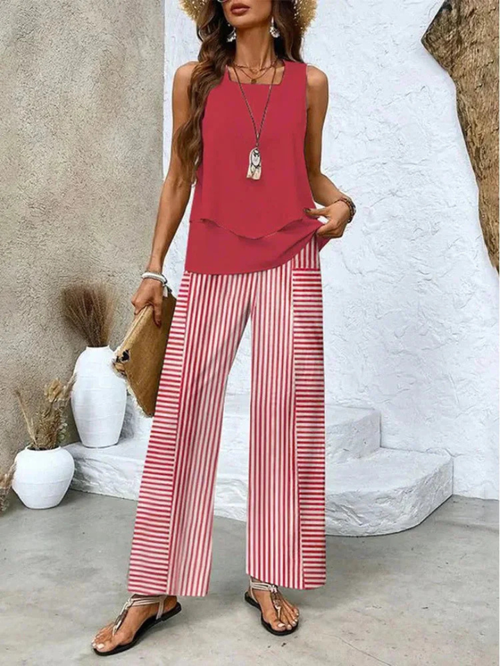 Orianna | Ensemble Haut Sans Manches et Pantalons Larges