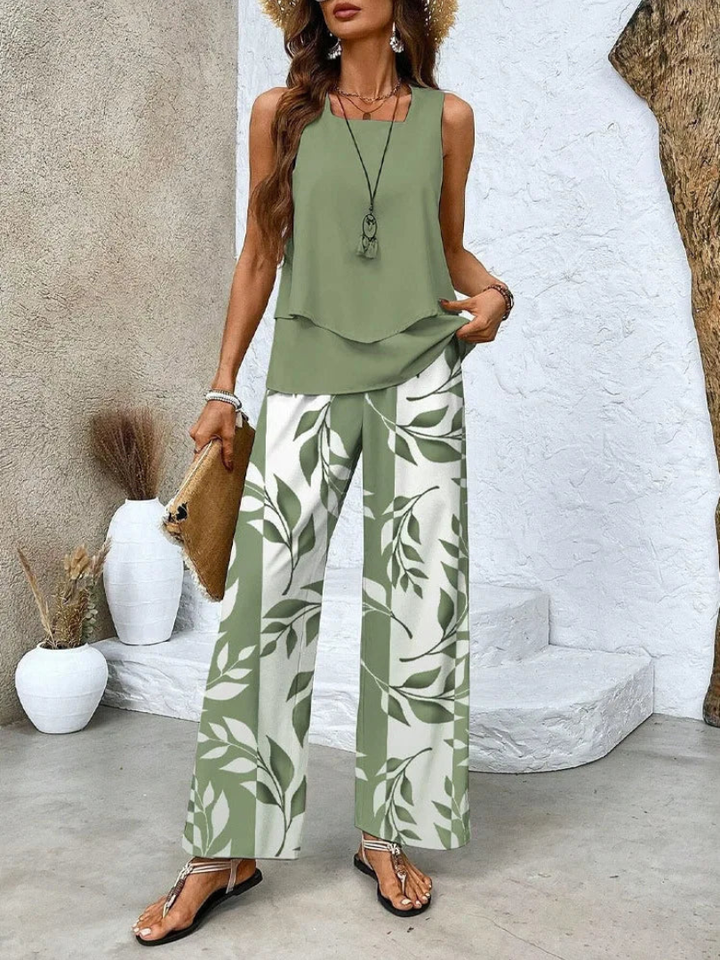 Orianna | Ensemble Haut Sans Manches et Pantalons Larges